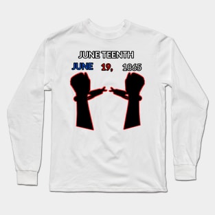 (June Teenth) t-shirt with American flag Long Sleeve T-Shirt